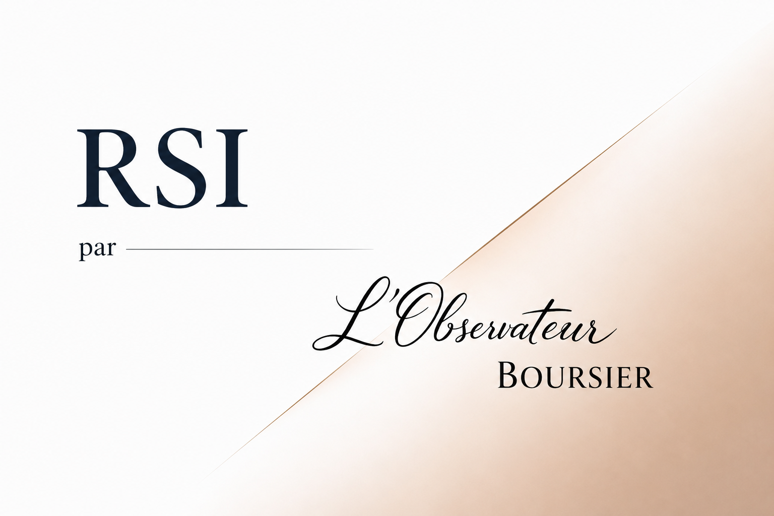 Le RSI, outil de rebond ?